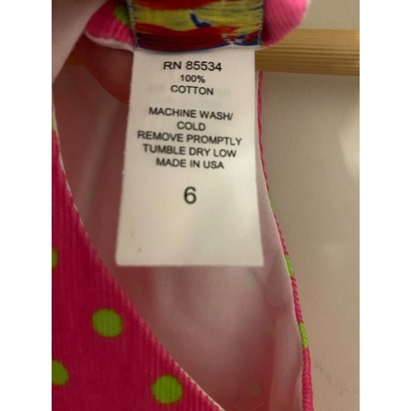 Bailey Boys pink whale cord jumper dress lime green polka dots size 6 - Picture 5 of 7